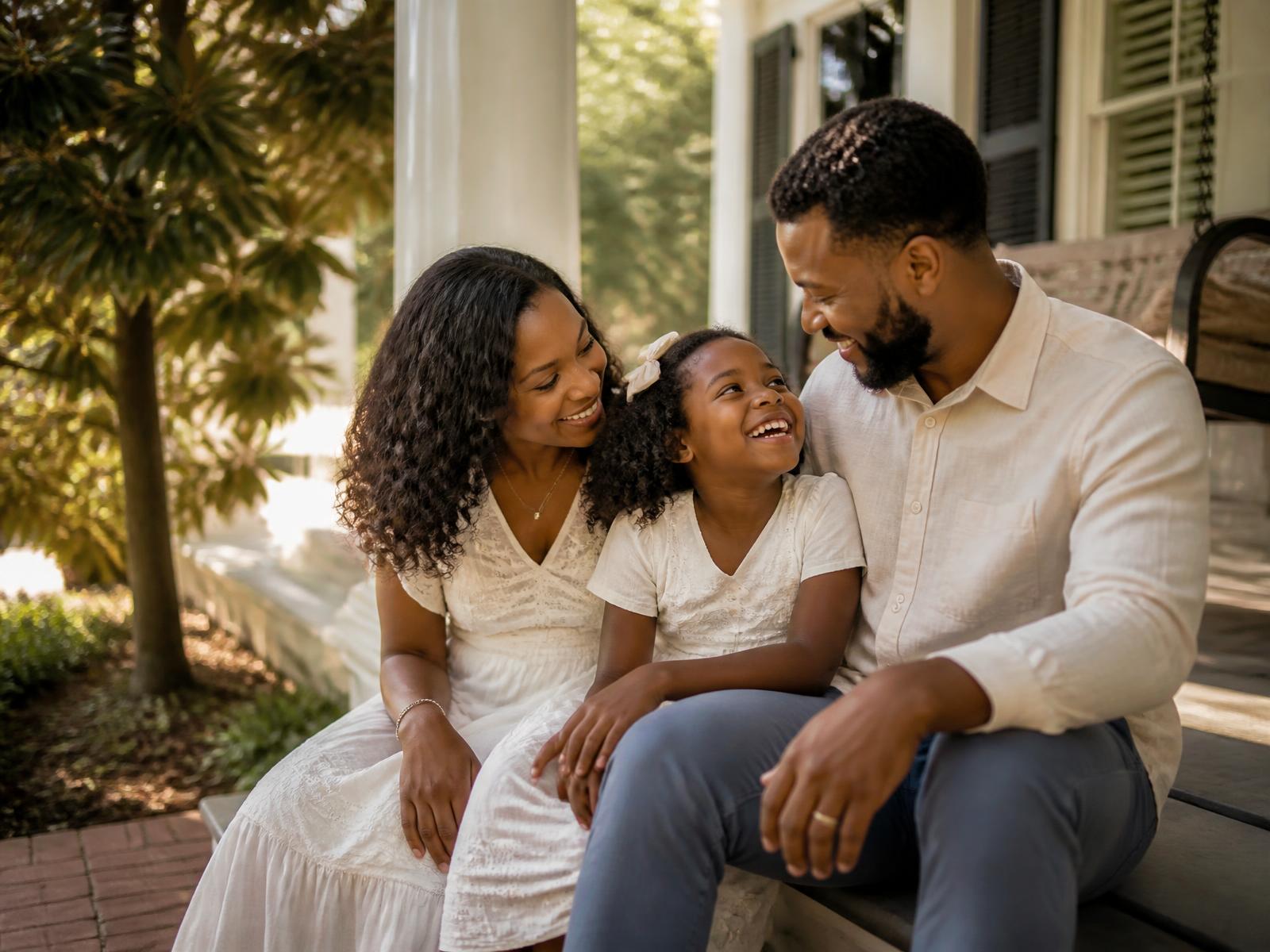 A Mississippi family together on their front porch
